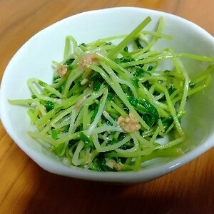 【ポン酢であっさり】豆苗のツナぽん和え